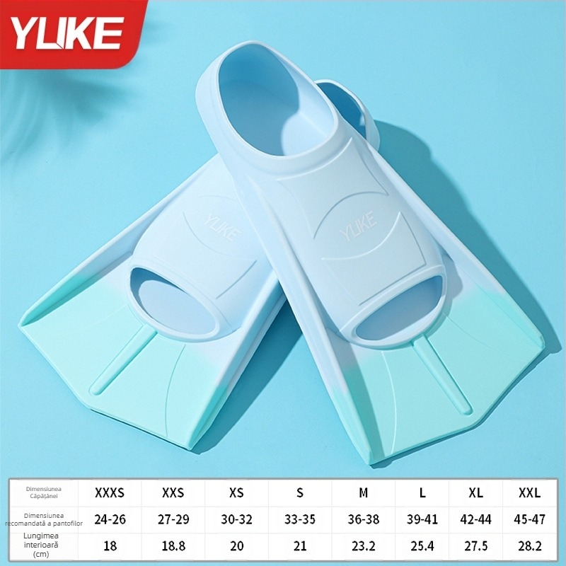 Pene de înot din silicon pentru adulți, de brand Yuke – pentru stil liber și antrenament la înotul la bras, fără personalizare