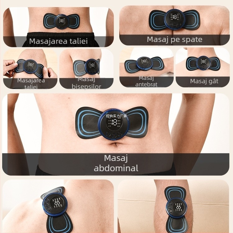 Masajer cervical JZAMT01, reîncărcabil, 1 contact pentru masaj, plăcuță de masaj mini, acupuncție cu impulsuri