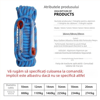 Sfoară de cățărare din nailon – absorbție de șoc, pentru alpinism montan în aer liber, lungimi variabile