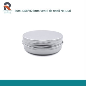 Cutie rotundă din aluminiu, filetată, capacitate 60 g; imprimare offset; formă rotundă; model 6825 cu filet; set 12 buc.