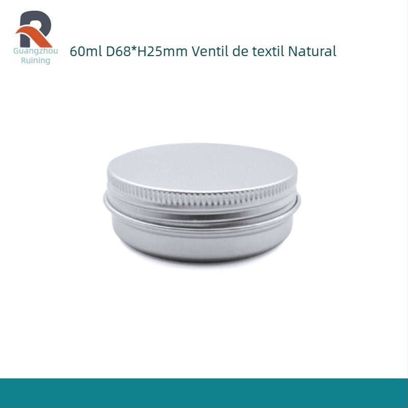 Cutie rotundă din aluminiu, filetată, capacitate 60 g; imprimare offset; formă rotundă; model 6825 cu filet; set 12 buc.