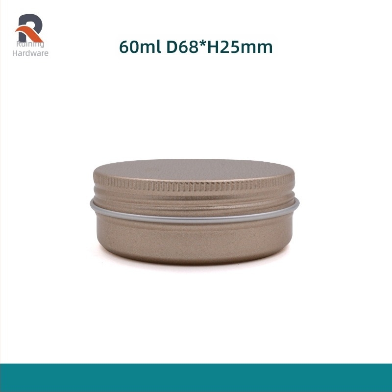 Cutie rotundă din aluminiu, filetată, capacitate 60 g; imprimare offset; formă rotundă; model 6825 cu filet; set 12 buc.