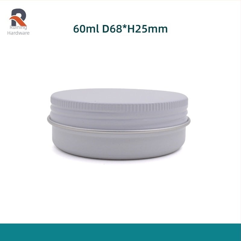 Cutie rotundă din aluminiu, filetată, capacitate 60 g; imprimare offset; formă rotundă; model 6825 cu filet; set 12 buc.