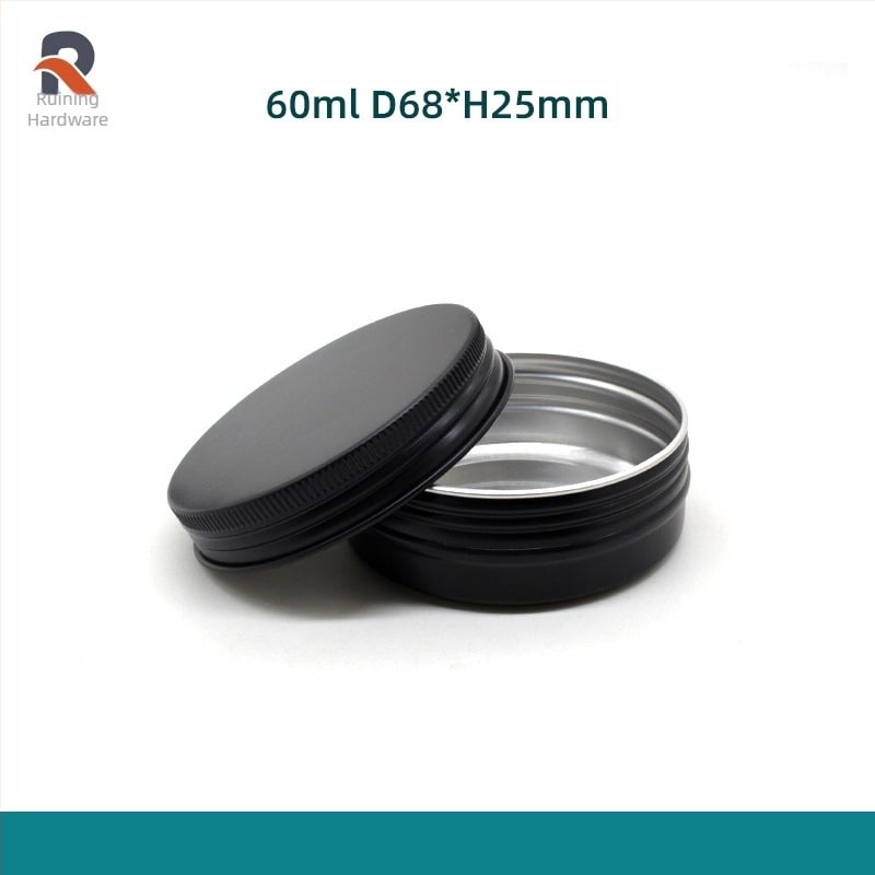 Cutie rotundă din aluminiu, filetată, capacitate 60 g; imprimare offset; formă rotundă; model 6825 cu filet; set 12 buc.