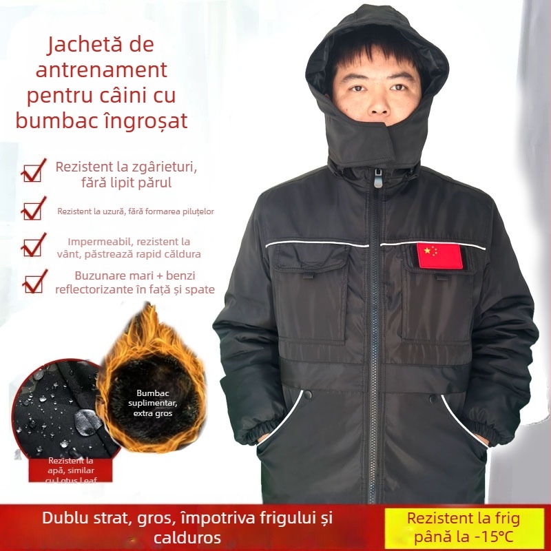LUYANG Palton de antrenament pentru câini din poliester, impermeabil și rezistent la vânt, anti-zgârieturi, cu buzunar mare