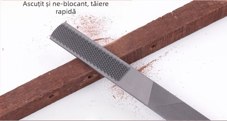 Fișier de tâmplă 4 în 1, din oțel, profil plat, model dublu, pentru tâmplărie