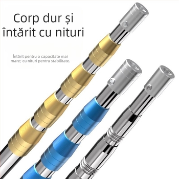 Tijă telescopică pentru plasă de pescuit din oțel inoxidabil cu articulație antiaderentă — set