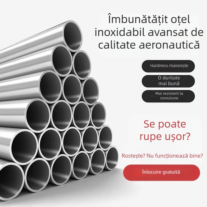 Tijă telescopică pentru plasă de pescuit din oțel inoxidabil cu articulație antiaderentă — set