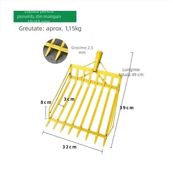 Set lopată de porumb și furculiță — cap din oțel cu conținut înalt de carbon, mâner din lemn, model BD-YM002, GRANPA