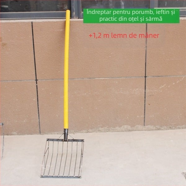 Set lopată de porumb și furculiță — cap din oțel cu conținut înalt de carbon, mâner din lemn, model BD-YM002, GRANPA