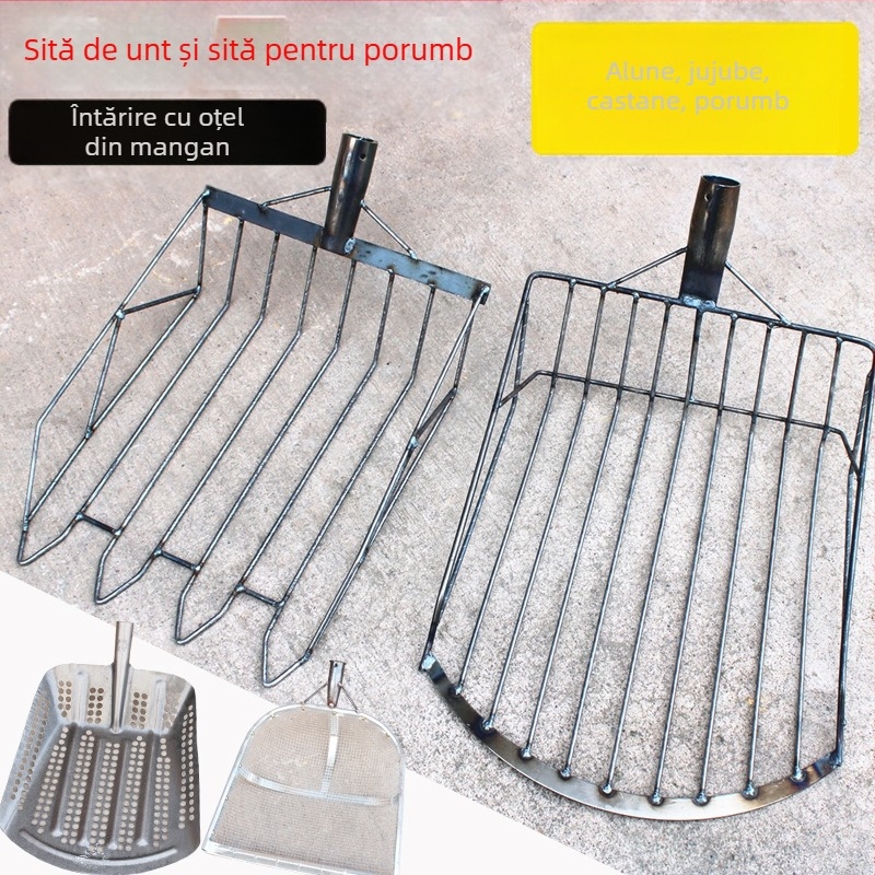 Set lopată de porumb și furculiță — cap din oțel cu conținut înalt de carbon, mâner din lemn, model BD-YM002, GRANPA