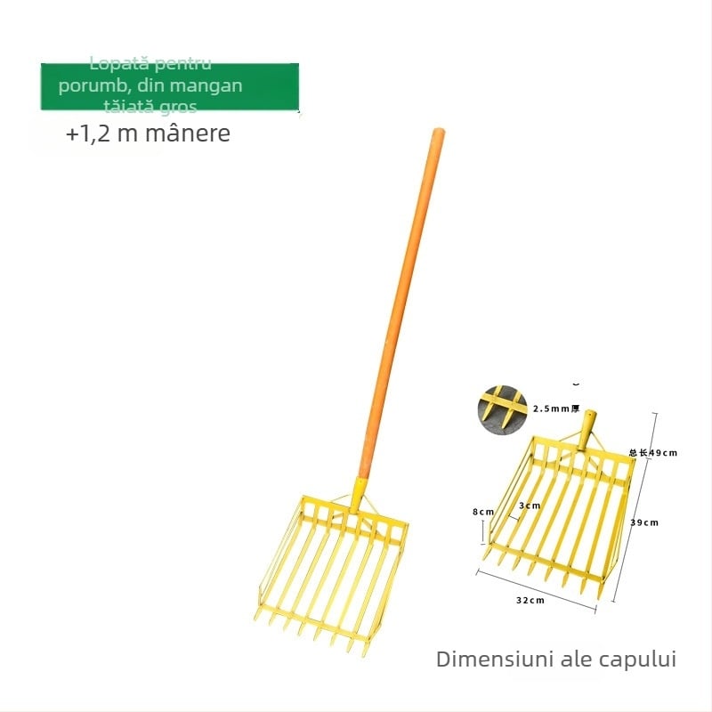 Set lopată de porumb și furculiță — cap din oțel cu conținut înalt de carbon, mâner din lemn, model BD-YM002, GRANPA