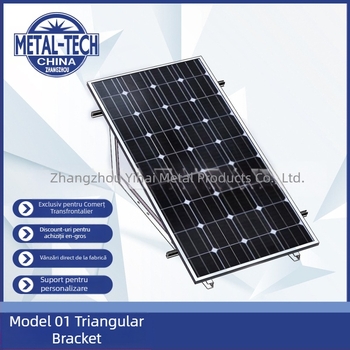 Suport cu trei picioare pentru acoperiș plat, suport solar pliabil PV modul, aliaj de aluminiu, model 008, greutate 500 g, finisaj oxidare, standard național