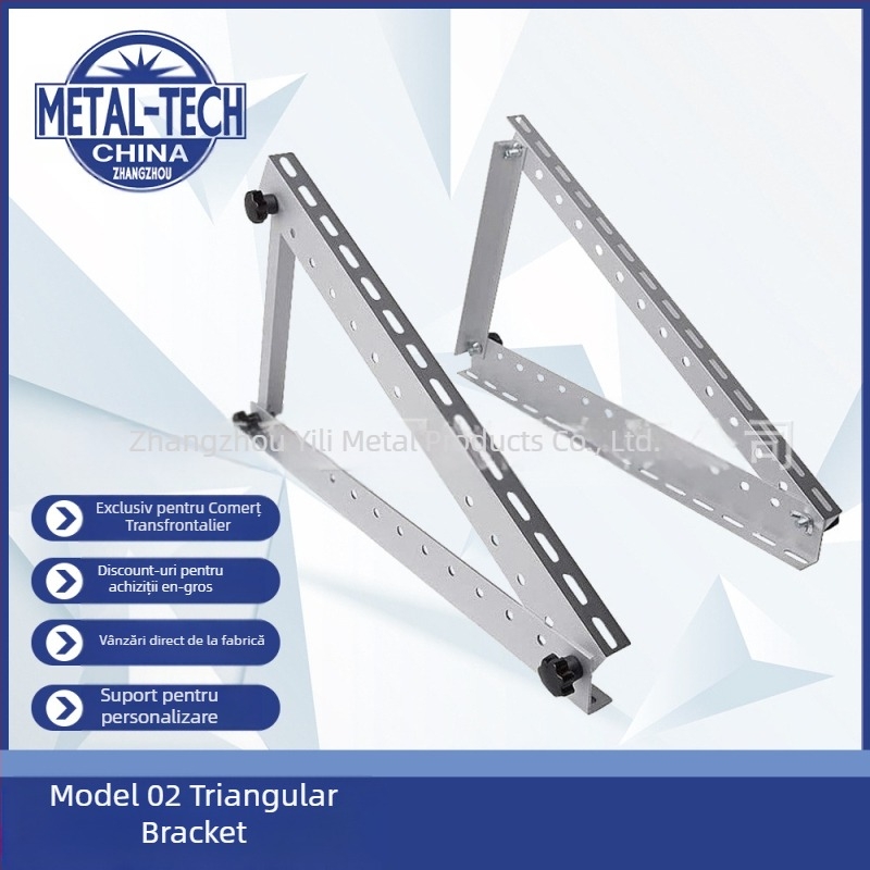 Suport cu trei picioare pentru acoperiș plat, suport solar pliabil PV modul, aliaj de aluminiu, model 008, greutate 500 g, finisaj oxidare, standard național
