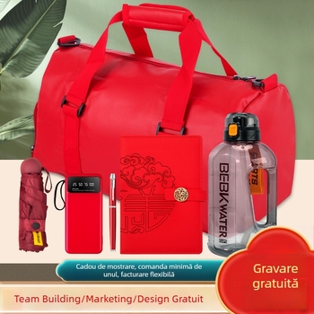 Wise Global set cadouri de afaceri din plastic cu stil minimalist modern — sticlă de apă și geantă pentru activități în aer liber