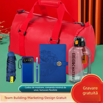 Wise Global set cadouri de afaceri din plastic cu stil minimalist modern — sticlă de apă și geantă pentru activități în aer liber