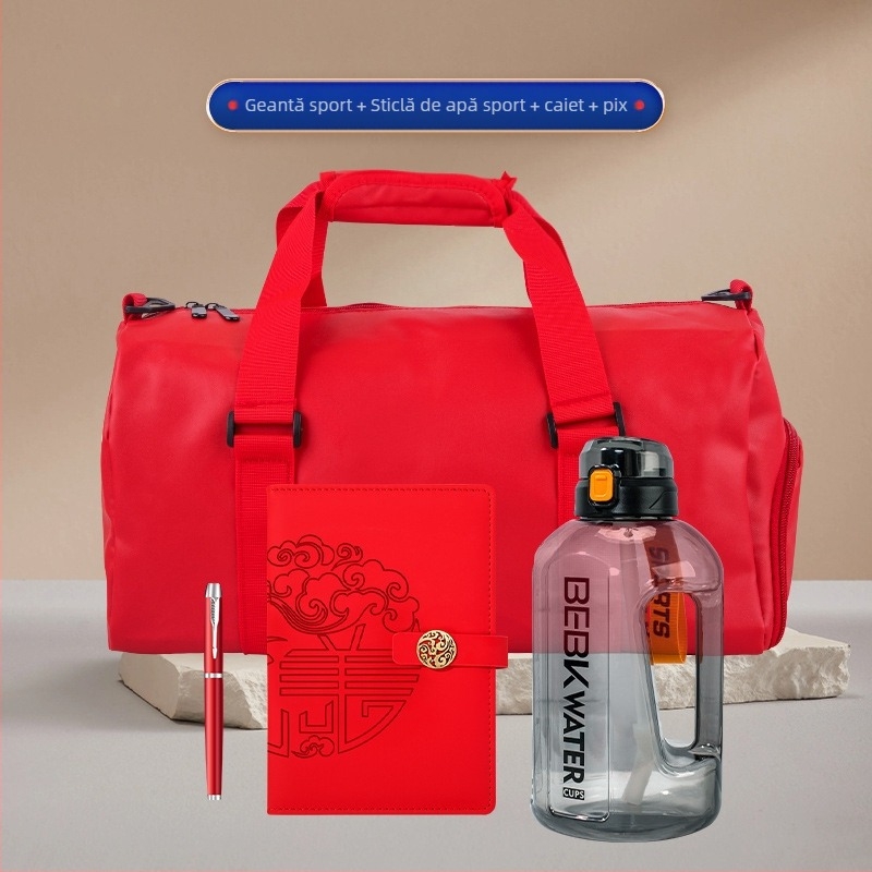 Wise Global set cadouri de afaceri din plastic cu stil minimalist modern — sticlă de apă și geantă pentru activități în aer liber