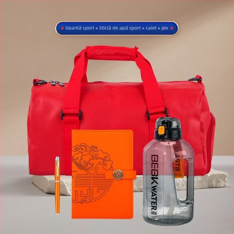 Wise Global set cadouri de afaceri din plastic cu stil minimalist modern — sticlă de apă și geantă pentru activități în aer liber