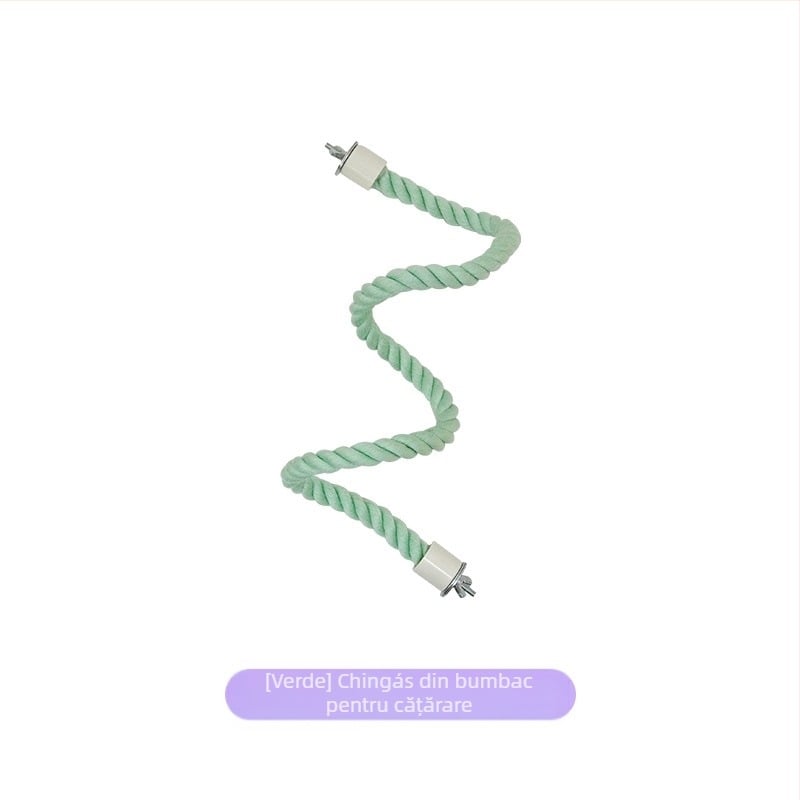 Coardă de balans pentru papagal - jucărie de cățărare din bumbac cu capete fixe, model Jt95661, pentru păsări, originea Shandong