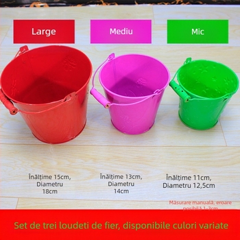 Set de jucării pentru plajă pentru săpat în nisip cu lopată din fier și găleată, unelte de grădină, pentru copii 4–6 ani 11.13.15