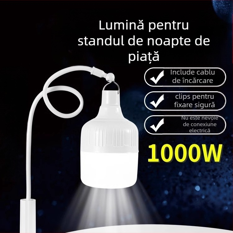 Lampa LED reîncărcabilă, alimentată prin USB, pentru standul pieței de noapte, cu suport și reglaj al luminozității