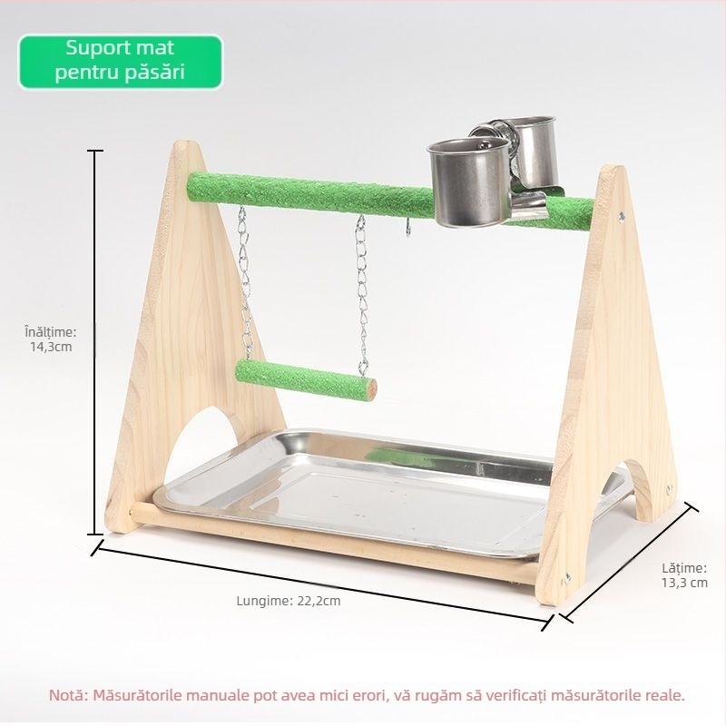 Parc de joacă pentru papagali din lemn — leagăn interactiv și jucărie abrazivă pentru gheare, accesorii pentru cușcă, brand Penta forest, origine Shandong