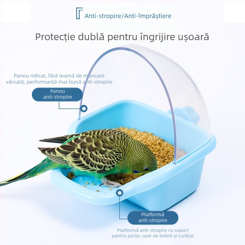 Hrănitor automat pentru papagali, recipient din plastic pentru hrană, set 50 buc., marca Weibi, compatibil cu acvariu, cupă de hrănire anti-vărsare