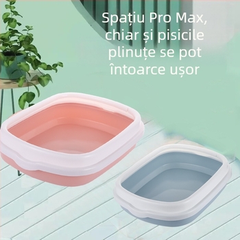 Lingură pentru nisip de pisică, design semiînchis, anti-stropire, detașabilă și lavabilă, PP