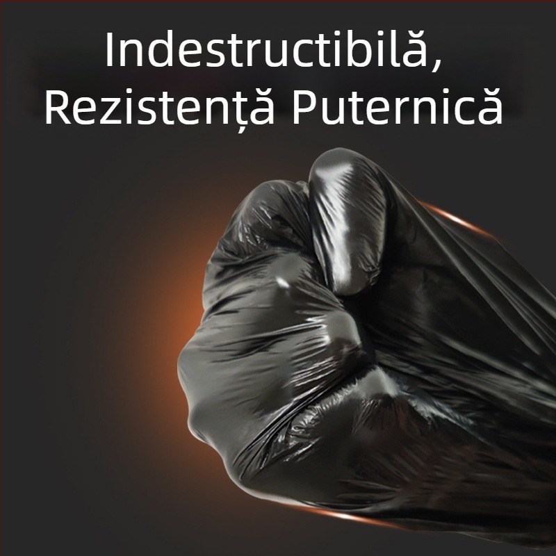Pungi de gunoi negre, pe rol, pentru uz casnic, groase, colorate, de unică folosință