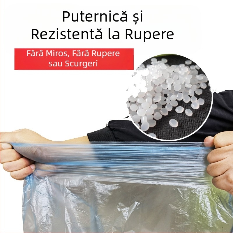Pungi de gunoi negre, pe rol, pentru uz casnic, groase, colorate, de unică folosință