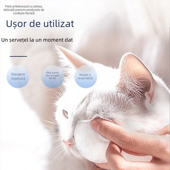 Duolai ammon Șervețele umede pentru animale de companie — pentru pisici și câini, îngrijire a ochilor și urechilor, țesătură nețesută, curățare, utilizare universală