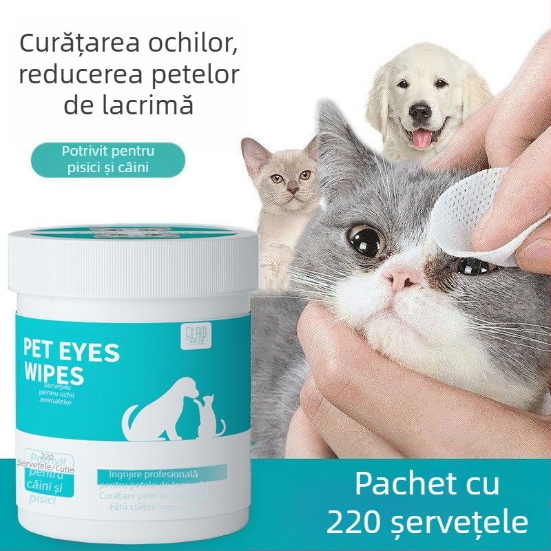 Duolai ammon Șervețele umede pentru animale de companie — pentru pisici și câini, îngrijire a ochilor și urechilor, țesătură nețesută, curățare, utilizare universală