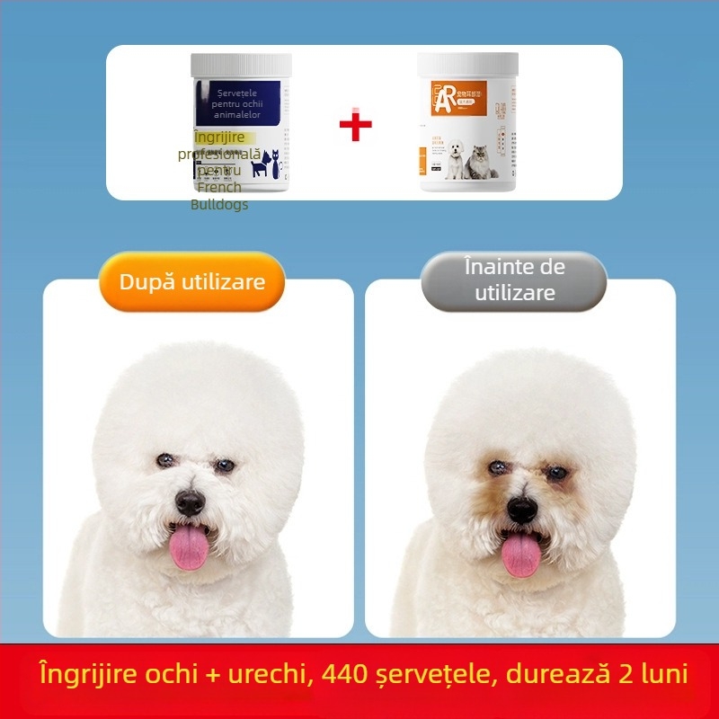 Duolai ammon Șervețele umede pentru animale de companie — pentru pisici și câini, îngrijire a ochilor și urechilor, țesătură nețesută, curățare, utilizare universală