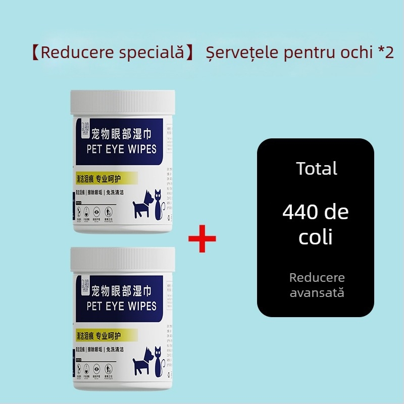 Duolai ammon Șervețele umede pentru animale de companie — pentru pisici și câini, îngrijire a ochilor și urechilor, țesătură nețesută, curățare, utilizare universală