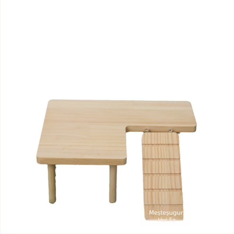 Platformă din lemn cu două etaje pentru hamsteri și arici • Material: lemn • Brand: Huifa • Categorie: Echipamente pentru animale de companie