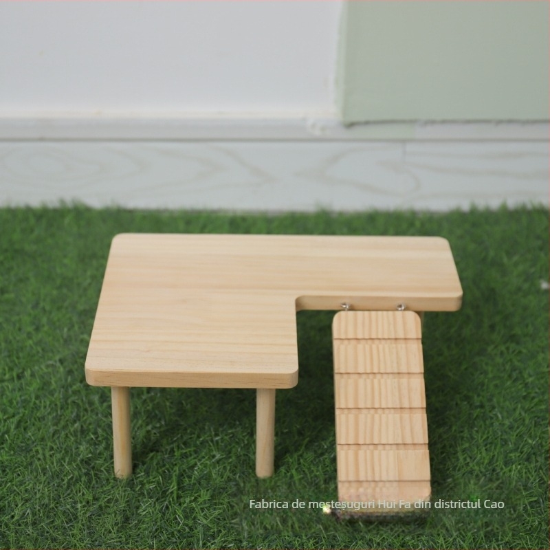 Platformă din lemn cu două etaje pentru hamsteri și arici • Material: lemn • Brand: Huifa • Categorie: Echipamente pentru animale de companie