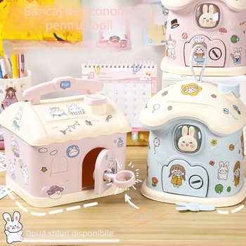 Meow Ear Pușculiță din plastic pentru copii – stil desen animat, ambalaj blister