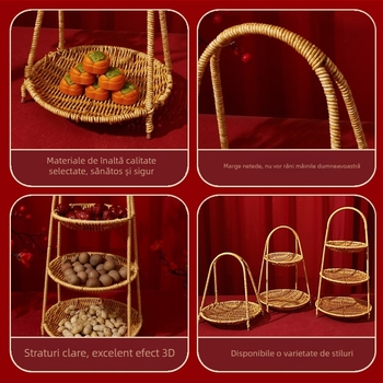 Coș plastic cu mai multe etaje pentru gustări și fructe – brand FG, categorie Coș vesel, pentru nunți (Material: Plastic; Brand: FG; Categorie: Coș vesel; Utilizare: Nuntă)