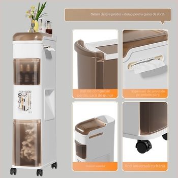 Dulap de depozitare pentru baie, independent, cu sertare, din plastic, model 331, stil japonez