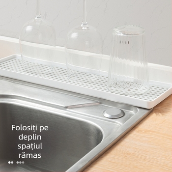 Tavă de ceai cu drenaj, dublă, din plastic, stil minimalist Nordic, dreptunghiulară
