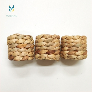 Inel pentru șervețele, tricotat manual din Hu Lu iarbă, stil simplu, set 1 bucată, ambalaj OPP, pentru masă de hotel