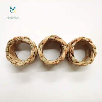 Inel pentru șervețele, tricotat manual din Hu Lu iarbă, stil simplu, set 1 bucată, ambalaj OPP, pentru masă de hotel