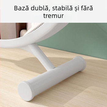 Oglindă de machiaj de birou cu iluminare, ramă PU/PS/PVC; suprafață oglindă; potrivită pentru living, dormitor sau baie; cadou ideal pentru nuntă, zi de naștere sau sărbători.