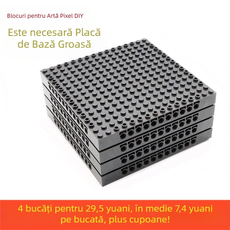Blocuri pentru artă mozaic pixeli cu bază cu găuri pentru cărămizi, compatibile LEGO 65809, DIY și personalizare logo