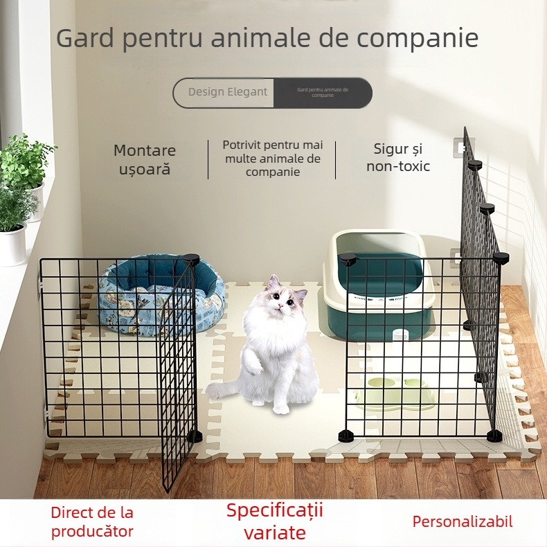 Gardă pentru animale de companie pentru interior - ușă anti-pisici, gard modular pentru câini mici și medii, sârmă de fier, brand Seven, Import: Nu