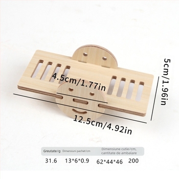 Casă de hamster din lemn cu cuib pentru dormit și vilă cu două etaje — lemn masiv, Pet taro