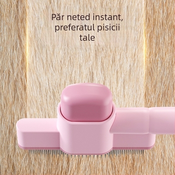 Meow Heart Baby Pieptene pentru animale de companie pentru pisici și câini — oțel inoxidabil, pieptene pentru purici cu dinți auto-curățați