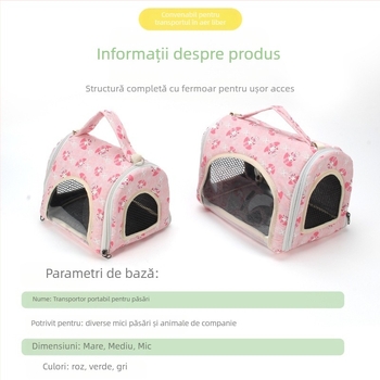 Geantă pentru ieșiri cu păsări, cross-body, respirabilă, ușor de purtat, potrivită pentru transportul păsărilor | Cod: F97m9h6j6jm5st | Vârstă: Adult | Specie: Pasăre