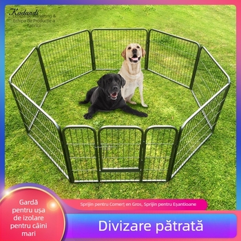 Cardandi gard pentru animale din sârmă de fier, portabil pliabil gard galvanizat de izolare pentru câini mici și de talie medie, 6–8 panouri