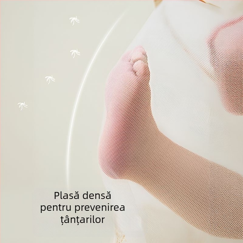 Plasă de pat pliabilă pentru bebeluși, cu cadru din țevi din fibră de sticlă, pentru 0–1 ani